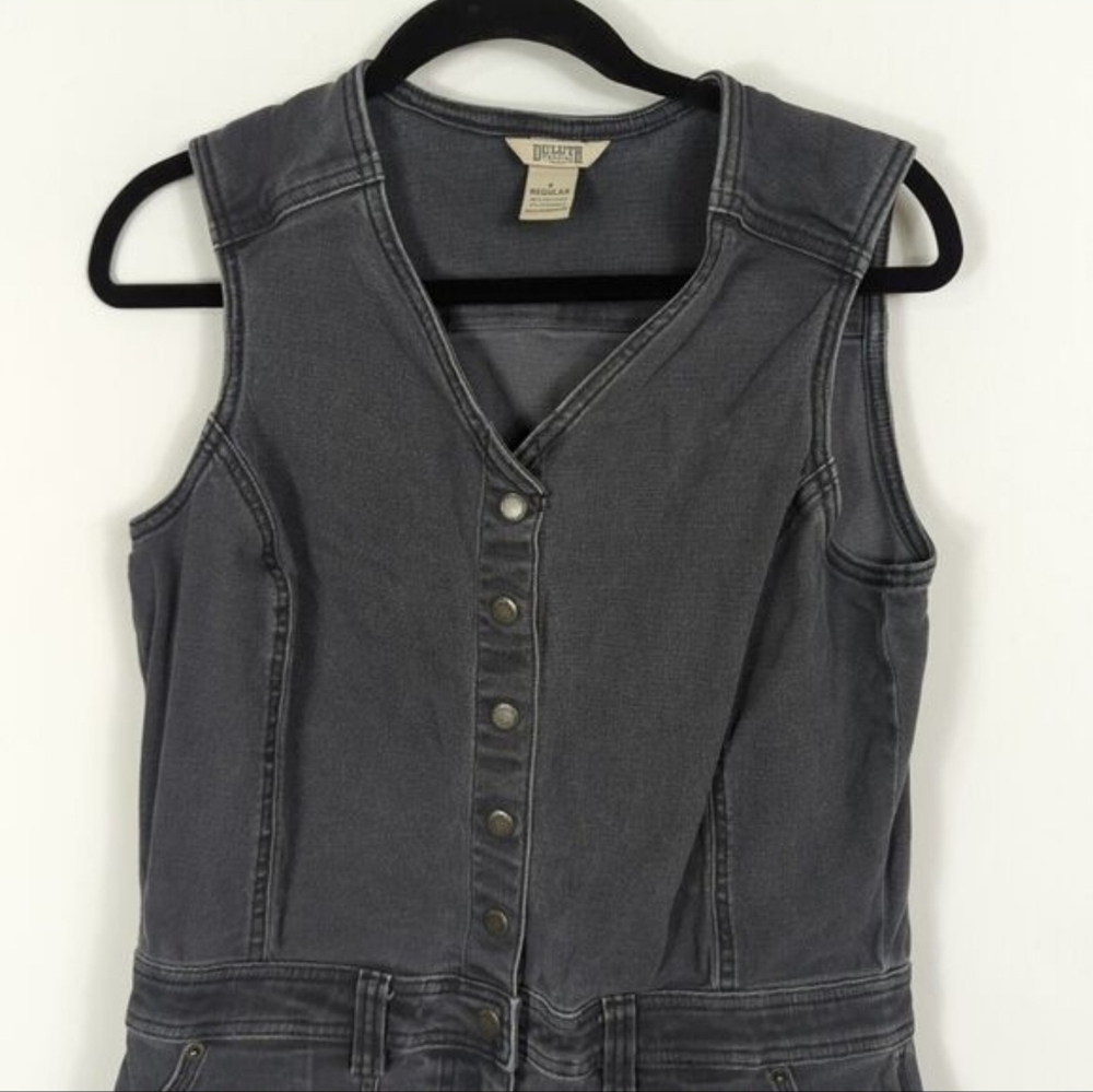 Duluth Trading Co DuluthFlex Fire Hose Ltd. Gray Jumpsuit Overalls sz 8 Regular - Picture 3 of 12